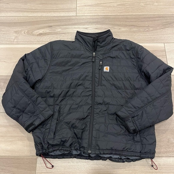 Carhartt Jacket Mens 2XL Black Puffer Gilliam Rain Defender Quilted Workwear - Picture 1 of 8